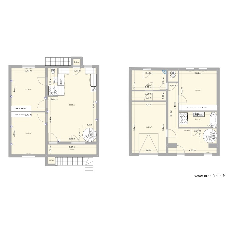 projet rochefort. Plan de 12 pièces et 142 m2