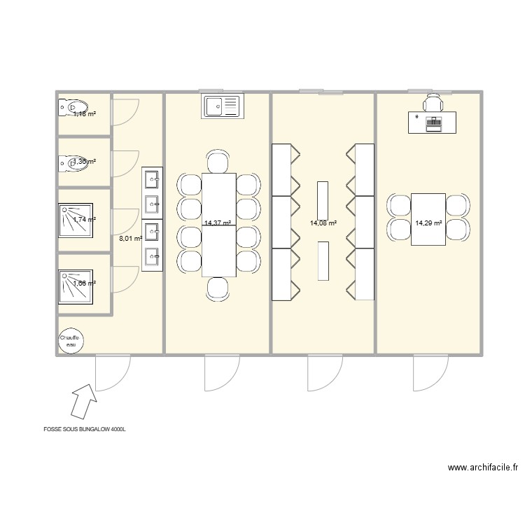 CIMAT - CHANTIER SABLONS. Plan de 8 pièces et 57 m2