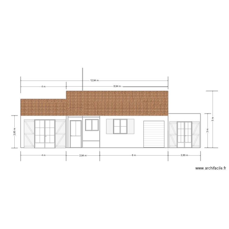 Vue Façade SUD - 11 juin 2025 V2. Plan de 11 pièces et 69 m2
