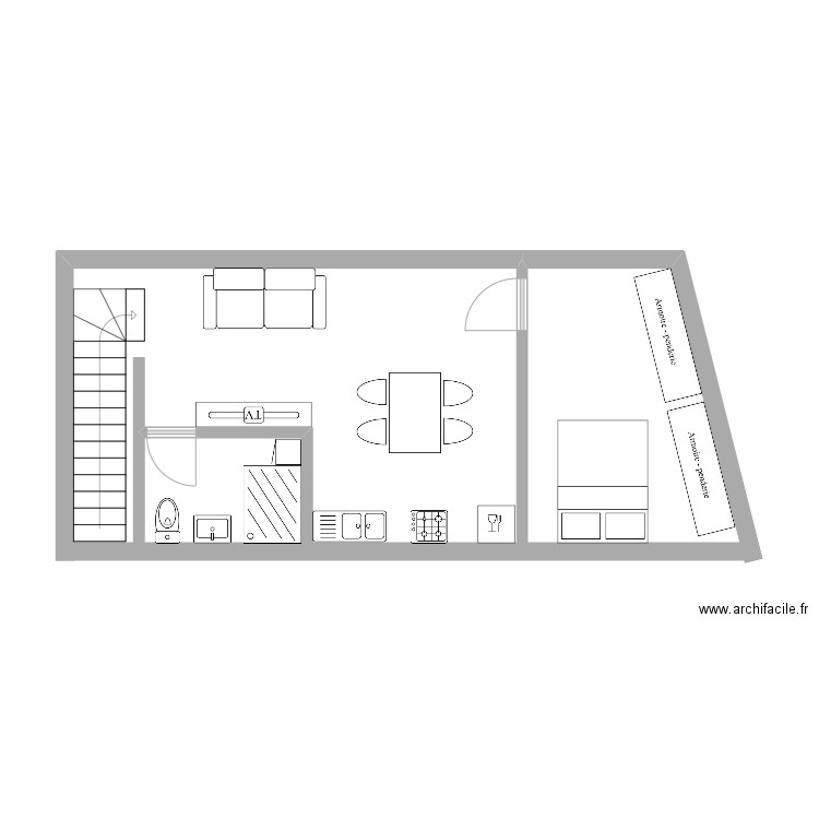 Studio Mons. Plan de 0 pièce et 0 m2