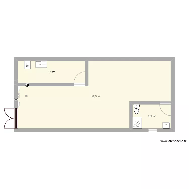 plan. Plan de 3  et 49 m²
