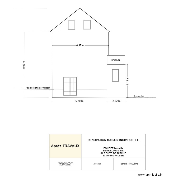 FOUBET ISABELLE Pignon Droit FUTUR (SO). Plan de 0 pièce et 0 m2
