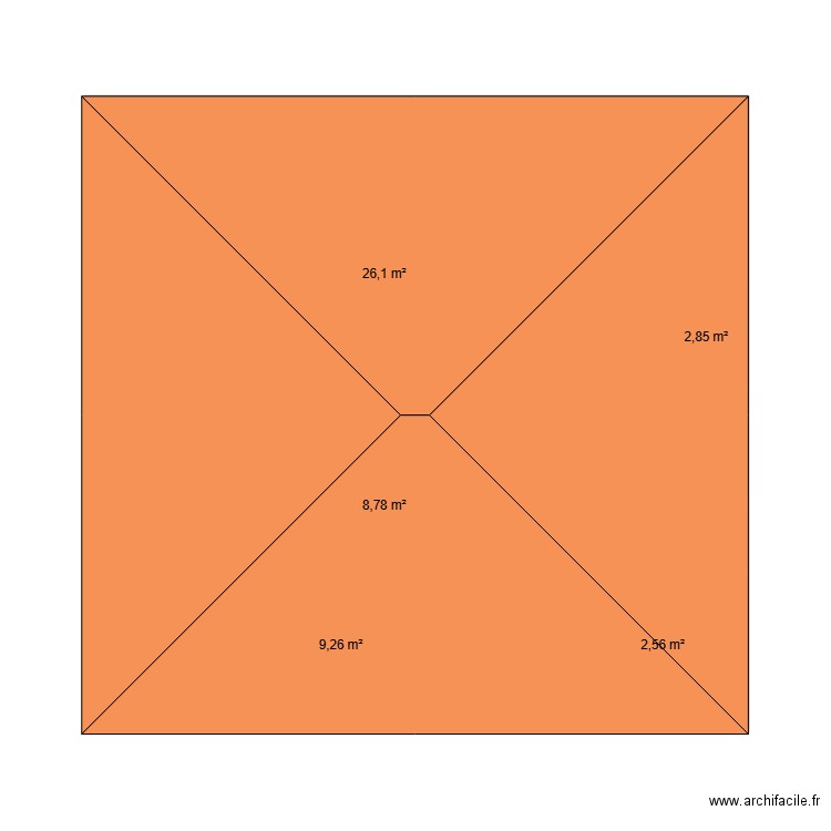 Ra Emile. Plan de 5 pièces et 50 m2