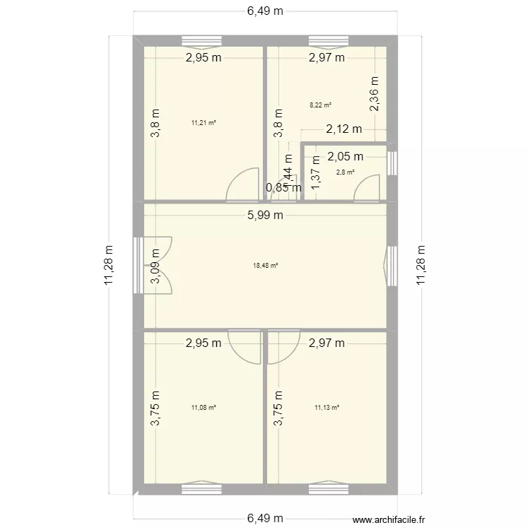 BORDINI BONNET 2. Plan de 6  et 63 m²