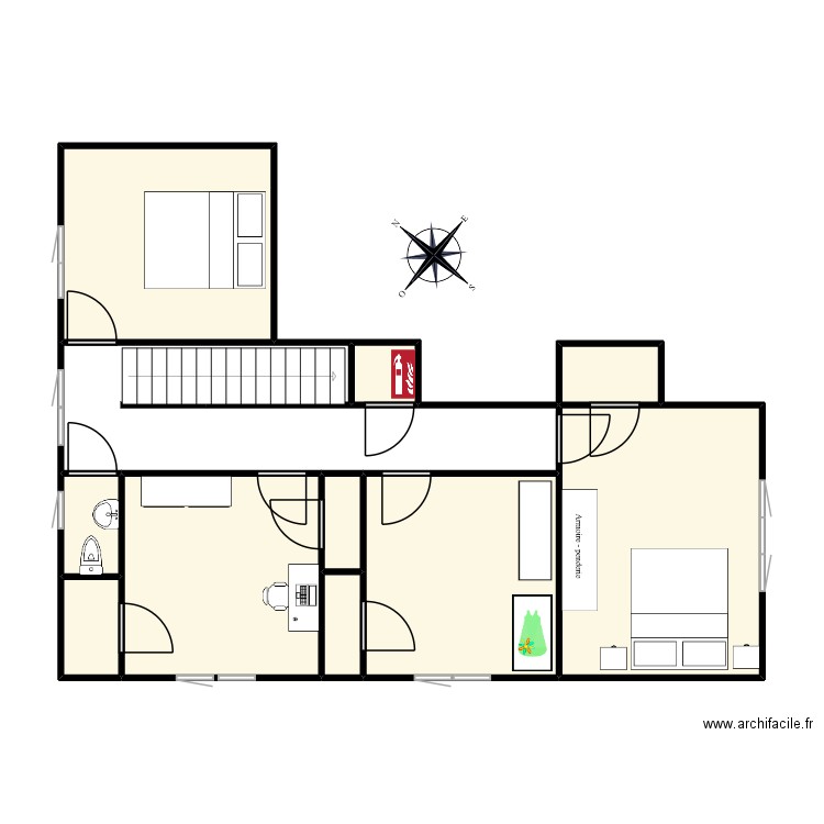 michou2iemeetage. Plan de 11 pièces et 66 m2