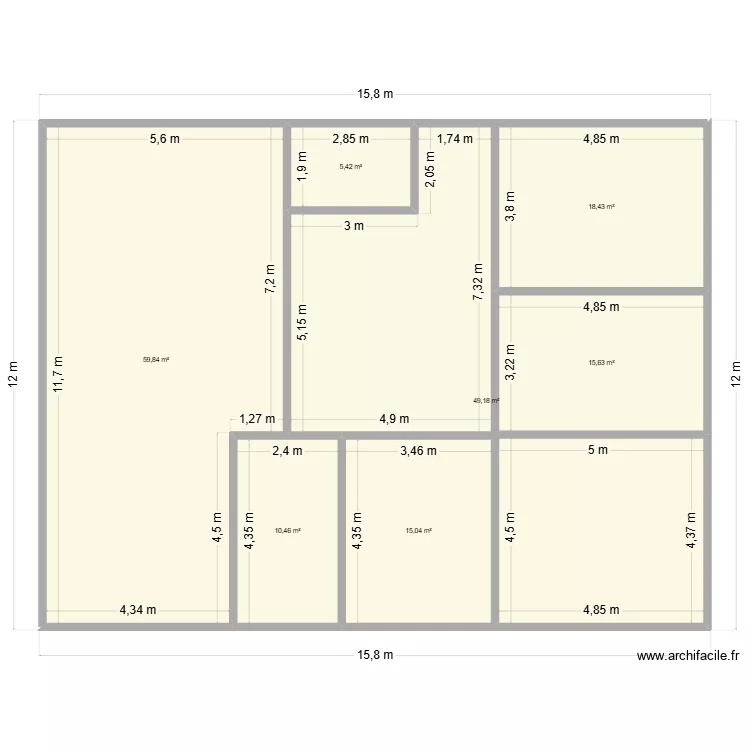 233. Plan de 7  et 174 m²