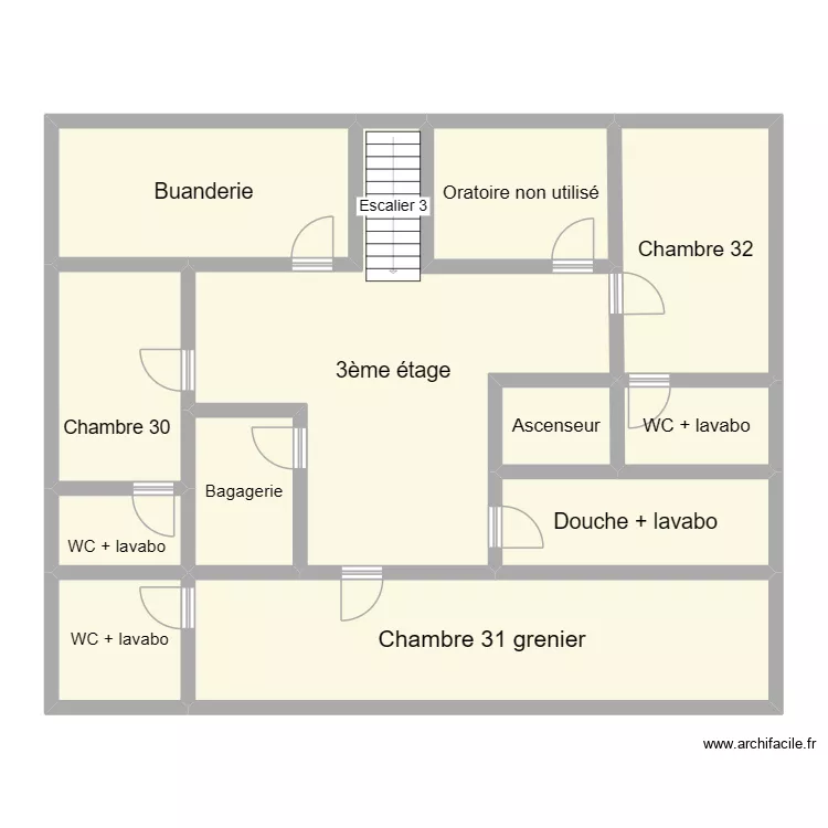 3ème étage Angélique Périgault. Plan de 12 et 136 m² 3ème étage Angélique Périgault. Plan de 12 et 136 m²