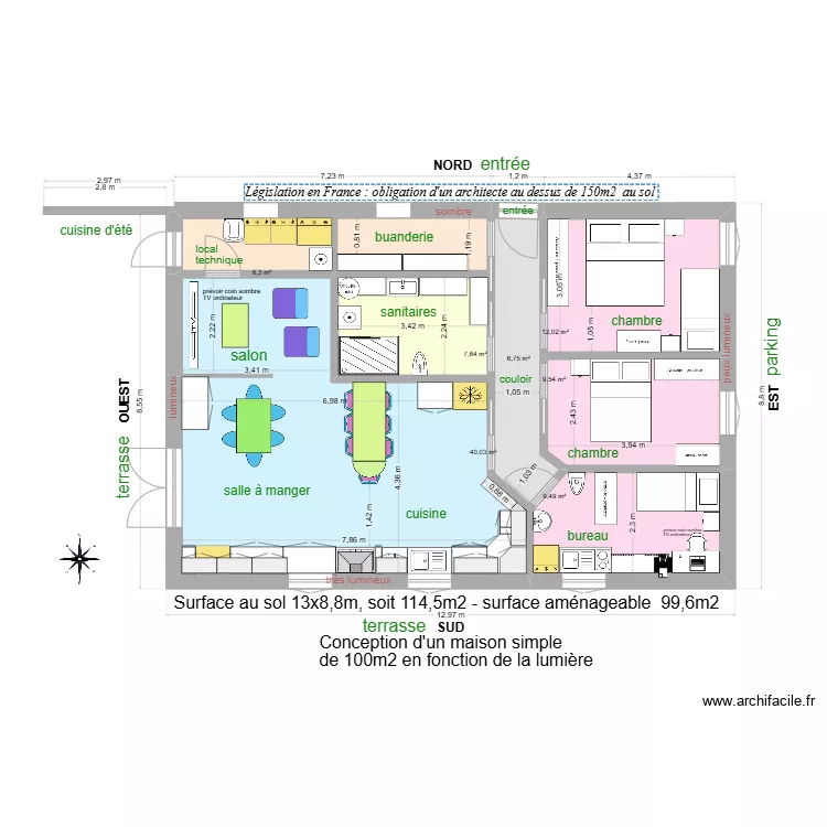 Maison Sud 100m2 08. Plan de Maison Sud 100m2 08. Plan de