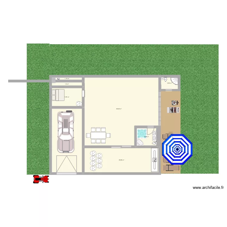 la maison de Skander. Plan de 8 et 138 m² la maison de Skander. Plan de 8 et 138 m²