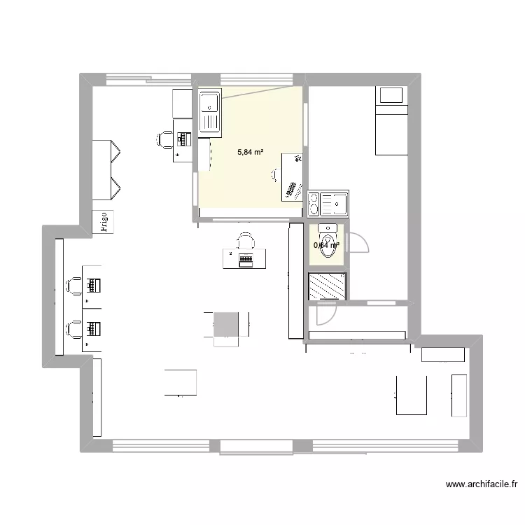 Plan Pharmacie 2. Plan de 2  et 6 m²