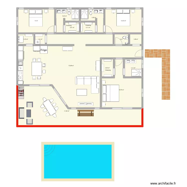 Maison 145m² + terrasse de 42 m² perso projet. Plan de Maison 145m² + terrasse de 42 m² perso projet. Plan de