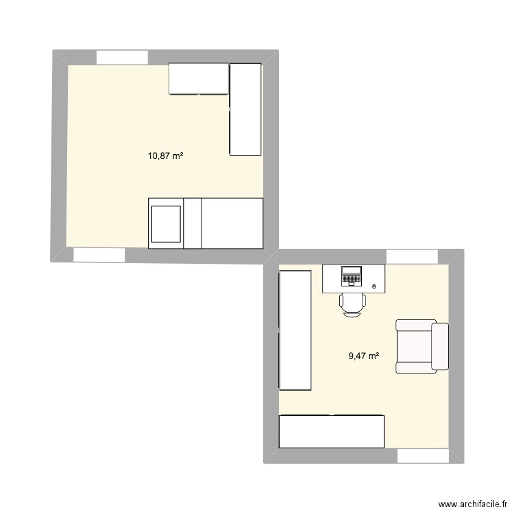Chambre 1. Plan de 0 pièce et 0 m2