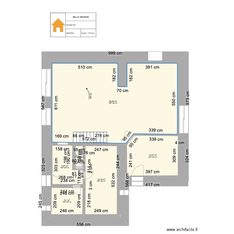 Hugo futur facade ouest. Plan de 0 pièce et 0 m2