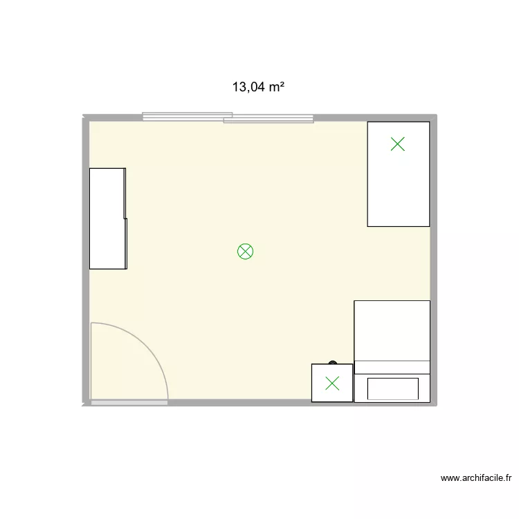 L&eacute;a. Plan de 1  et 13 m²