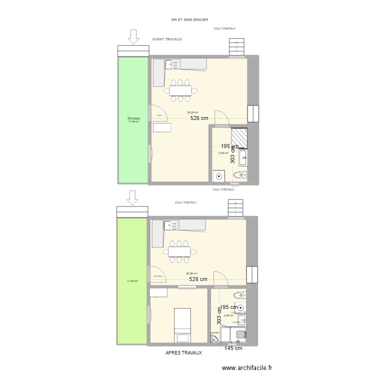 Bridier B sdb. Plan de 6 pièces et 92 m2