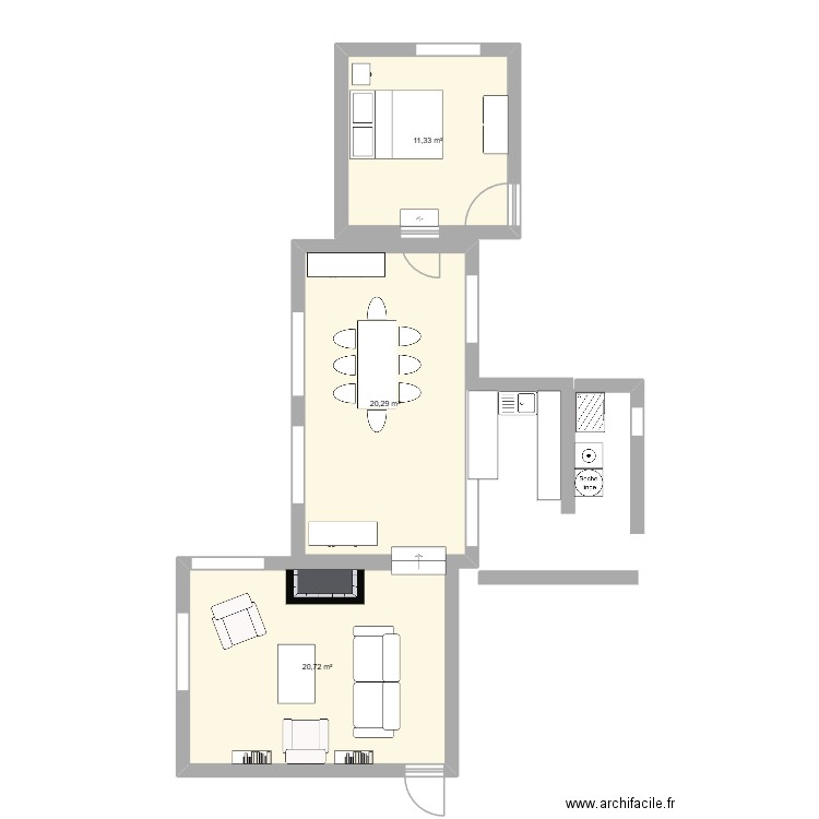 pujols. Plan de 4 pièces et 58 m2