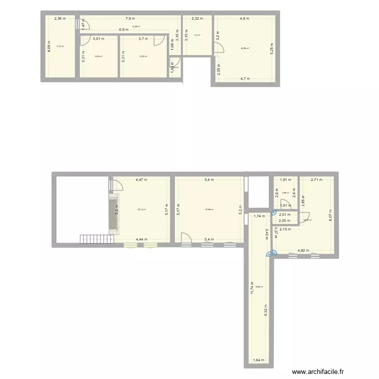 La Lisiere. Plan de 12  et 180 m²