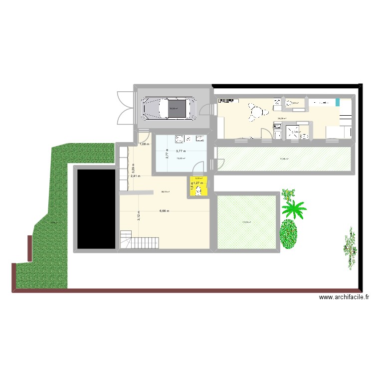 terrain + Maissonette + RDC Malakoff. Plan de 10 pièces et 165 m2