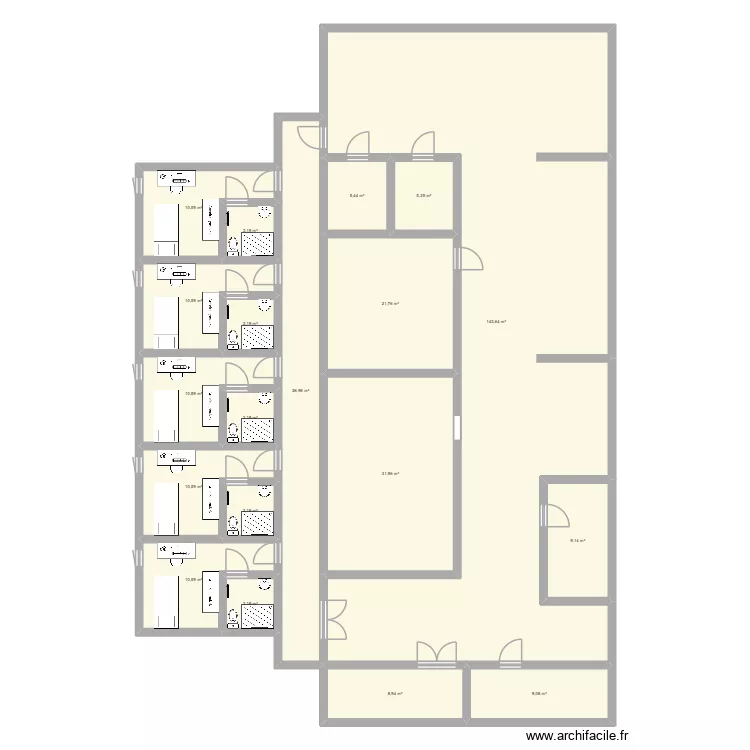 Internat. Plan de 19  et 331 m²