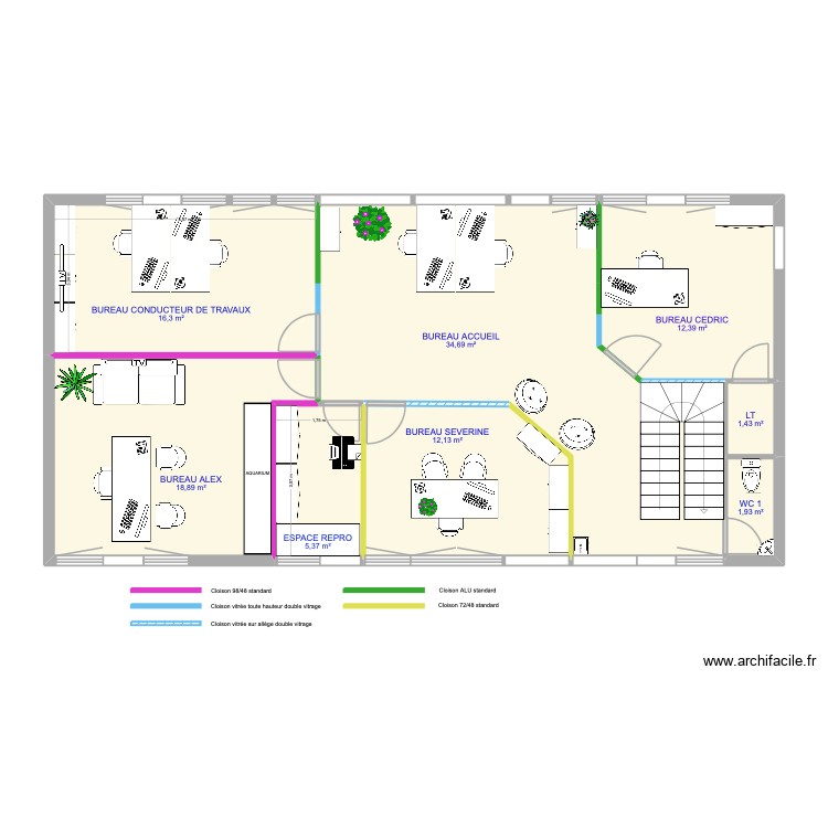 BUREAU 45 FC V6. Plan de 0 pièce et 0 m2
