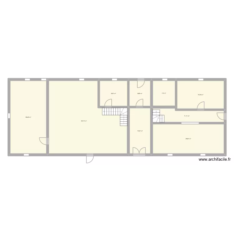 RDC 2. Plan de 9  et 185 m²
