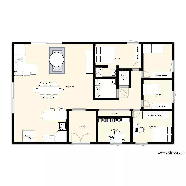 MAISON CORSO. Plan de 7 pièces et 85 m²