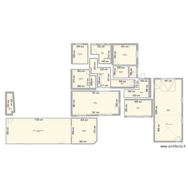 Plan maison   18/12/2024. Plan de 16 pièces et 233 m2