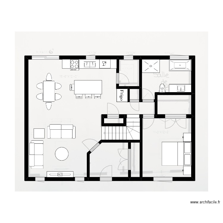 émilie Tremblay simplicité 36*26. Plan de 9 pièces et 82 m2