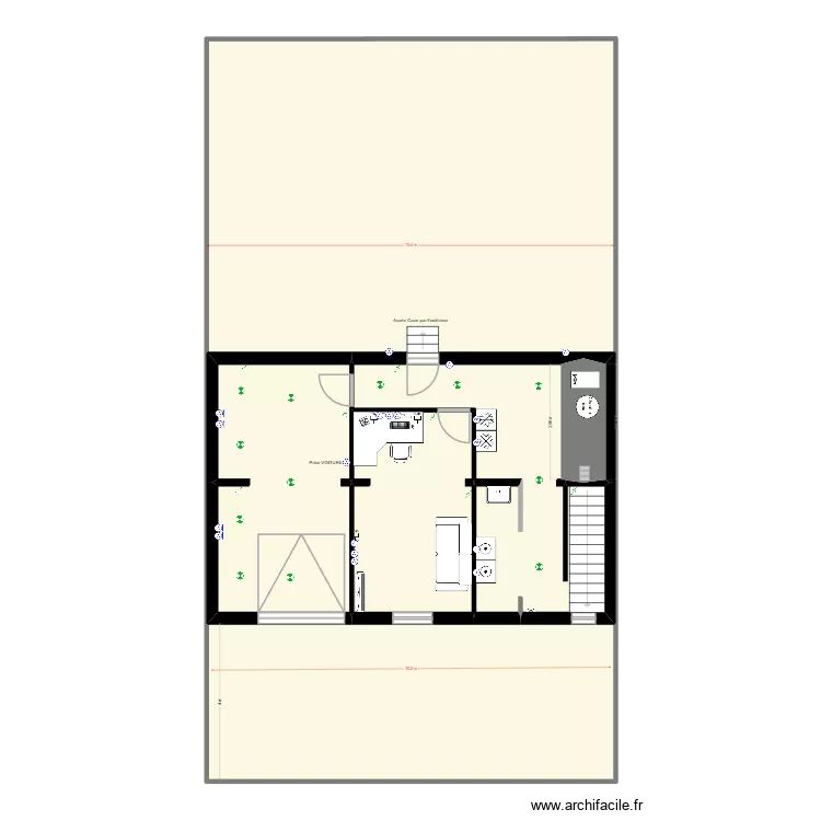 plan projet SS v2 (&eacute;lectrique). Plan de 5  et 254 m²