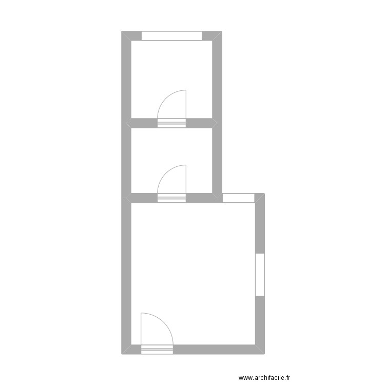 Toch 1/2. Plan de 3 pièces et 23 m2
