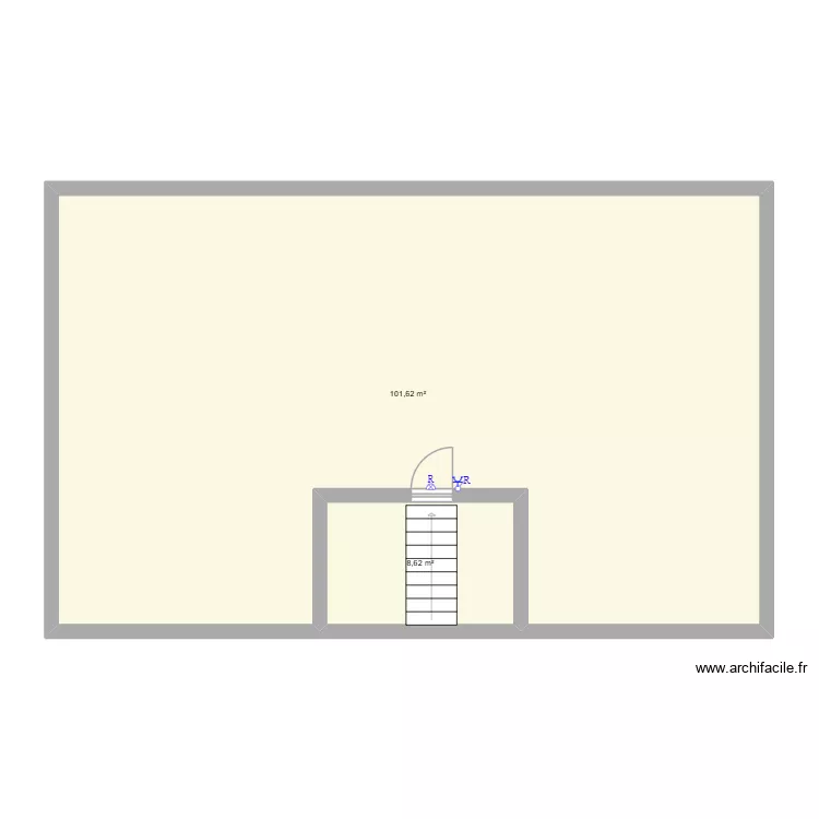 grenier. Plan de 2  et 110 m²
