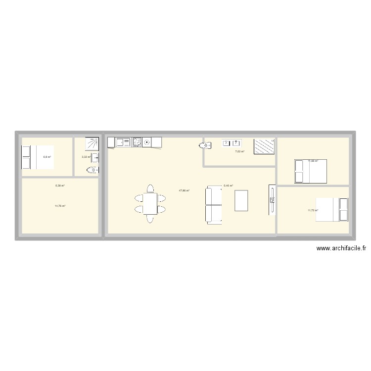 Morgane. Plan de 9 pièces et 218 m2