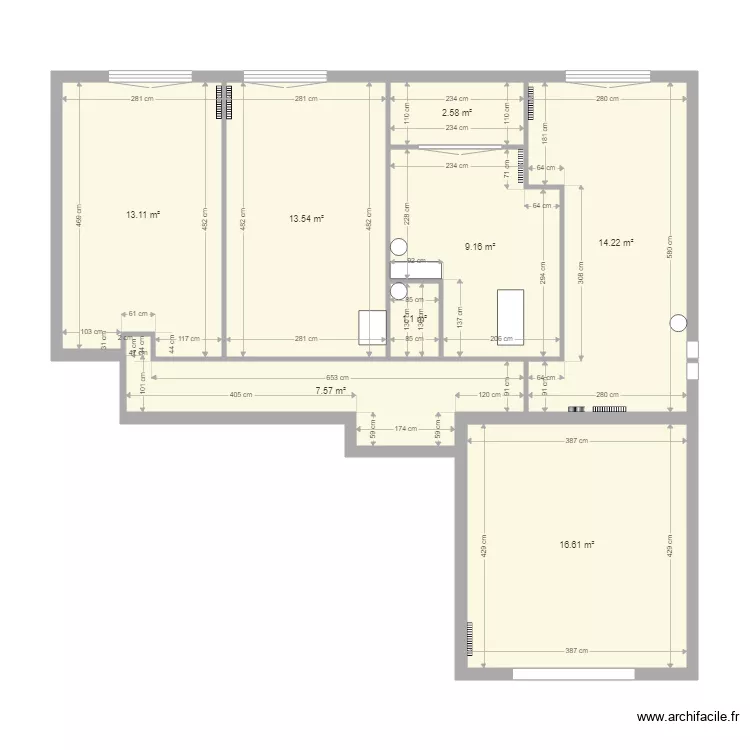 RICHELIEU V2 5 STUDIOS. Plan de 