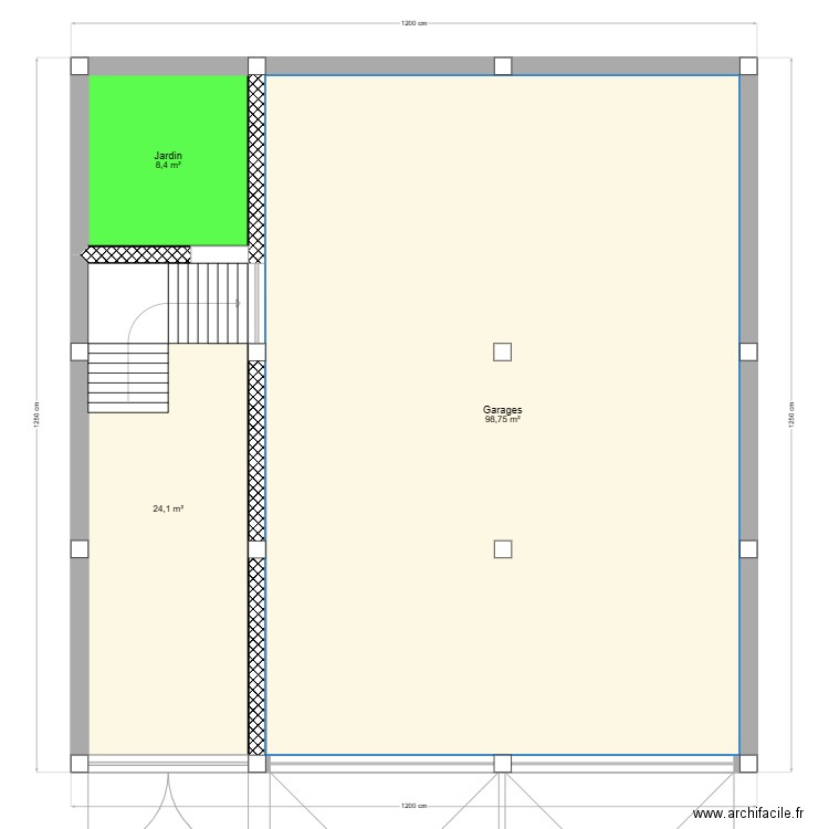 tlemcen&. Plan de 3 pièces et 131 m2