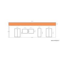 Plan facade arri&egrave;re extension rez de chauss&eacute;e