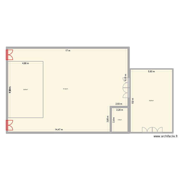 loto. Plan de 4 pièces et 292 m2
