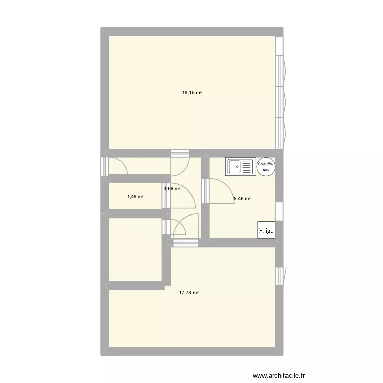 appart 14. Plan de 5 Pièces et 48 m²