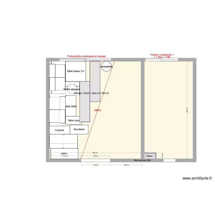 stockage meubles. Plan de 
