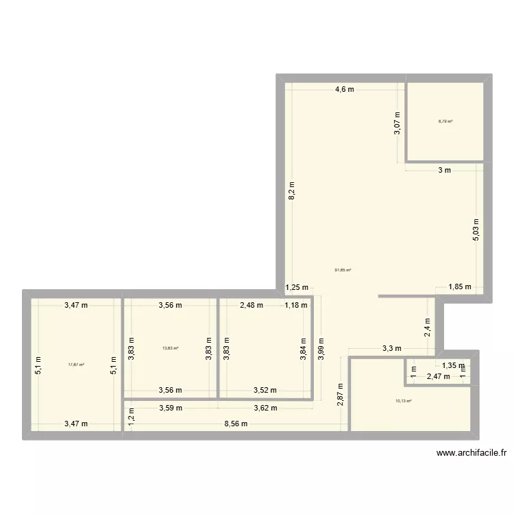 plan 2. Plan de 5 et 142 m² plan 2. Plan de 5 et 142 m²