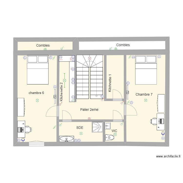 2eme etage Berton. Plan de 0 pièce et 0 m2