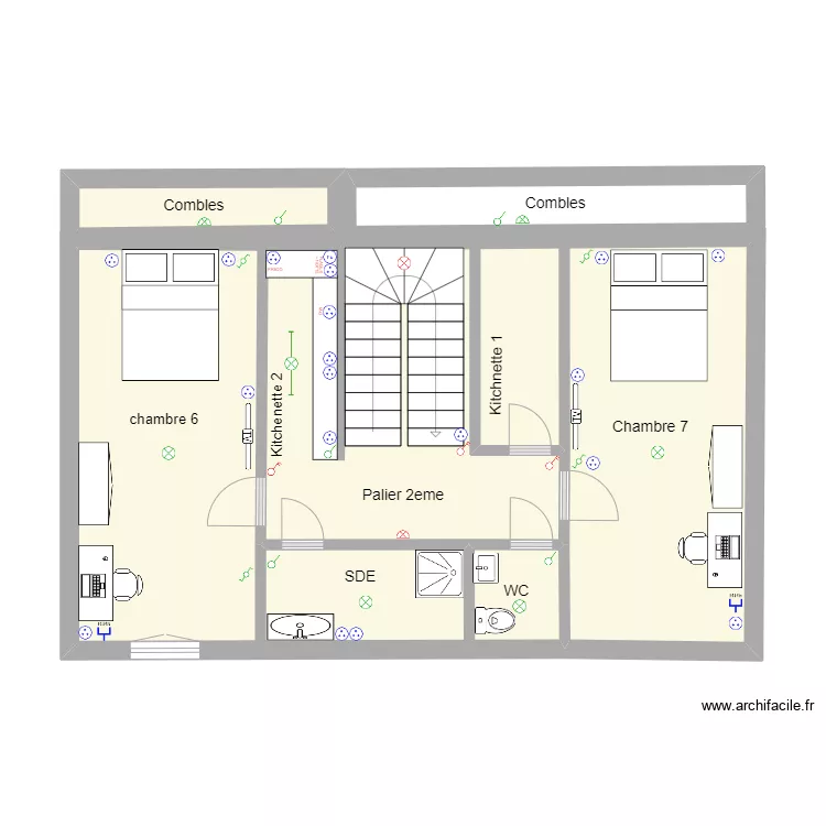 2eme etage Berton. Plan de 