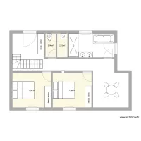 rdc chalet brut avec chambres salle de jeux au fond