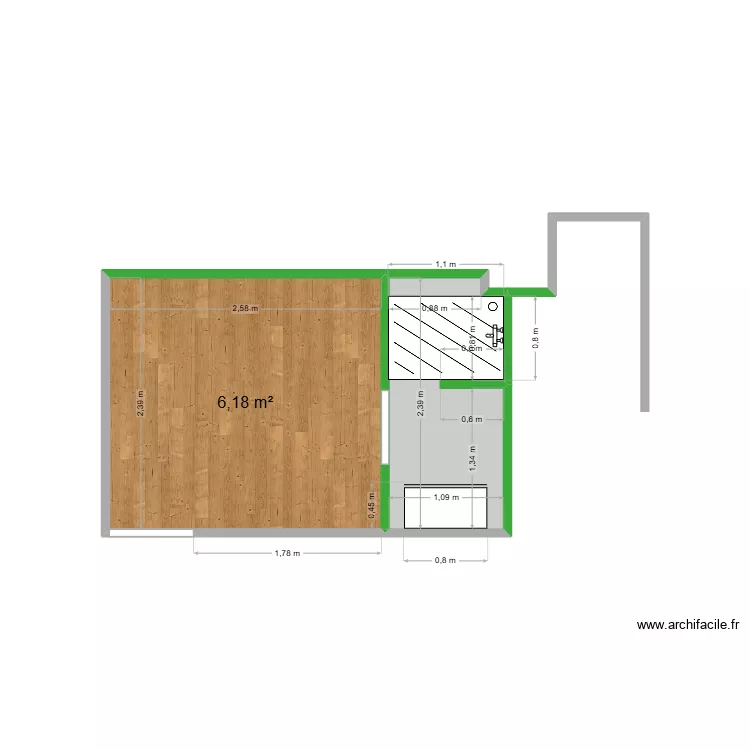 LIANDIER SDB. Plan de 2 Pièces et 9 m² LIANDIER SDB. Plan de 2 Pièces et 9 m²