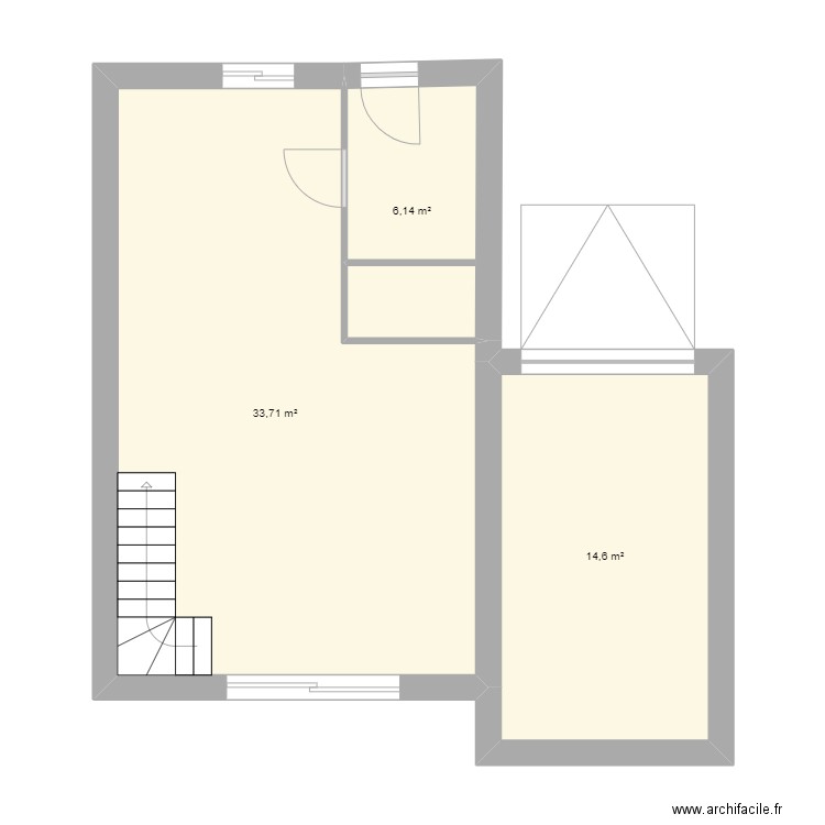 PLOEREN. Plan de 3 pièces et 54 m2