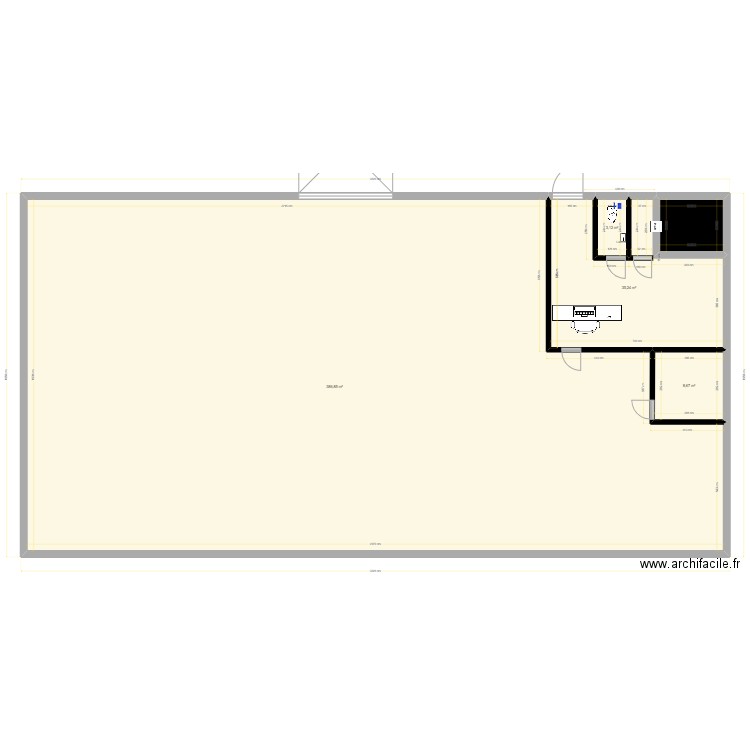 CT VL Contrôle Technique rivery bureau. Plan de 5 pièces et 440 m2