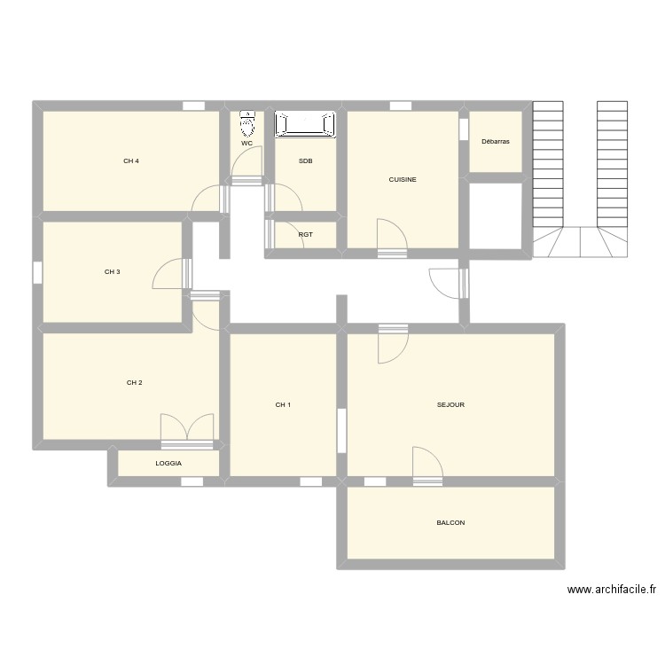 T5 SEVENE GAUCHE. Plan de 0 pièce et 0 m2