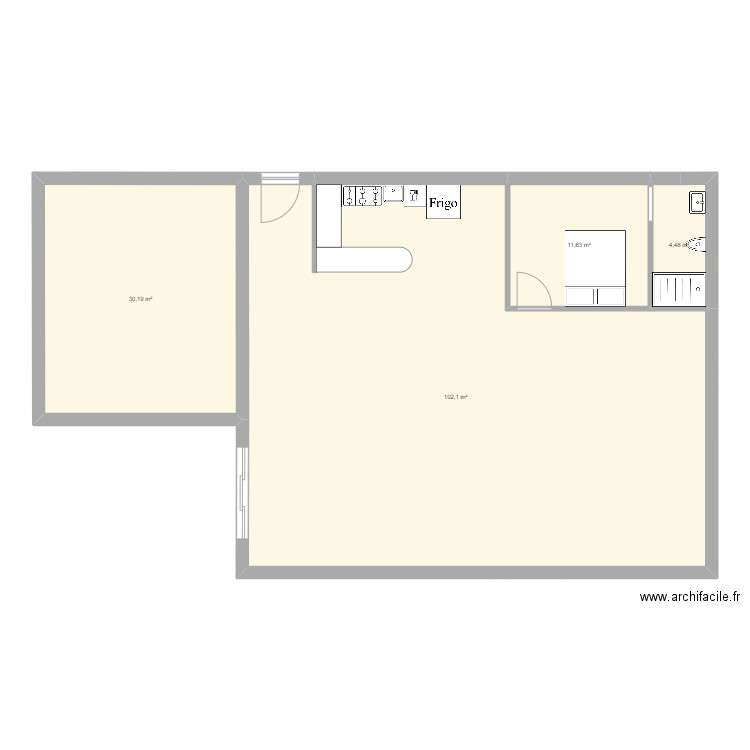 STL 1. Plan de 4 pièces et 148 m2