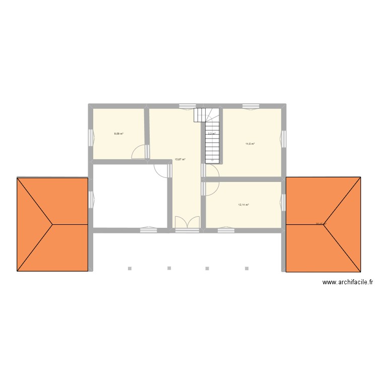 test01toit. Plan de 6 pièces et 74 m2