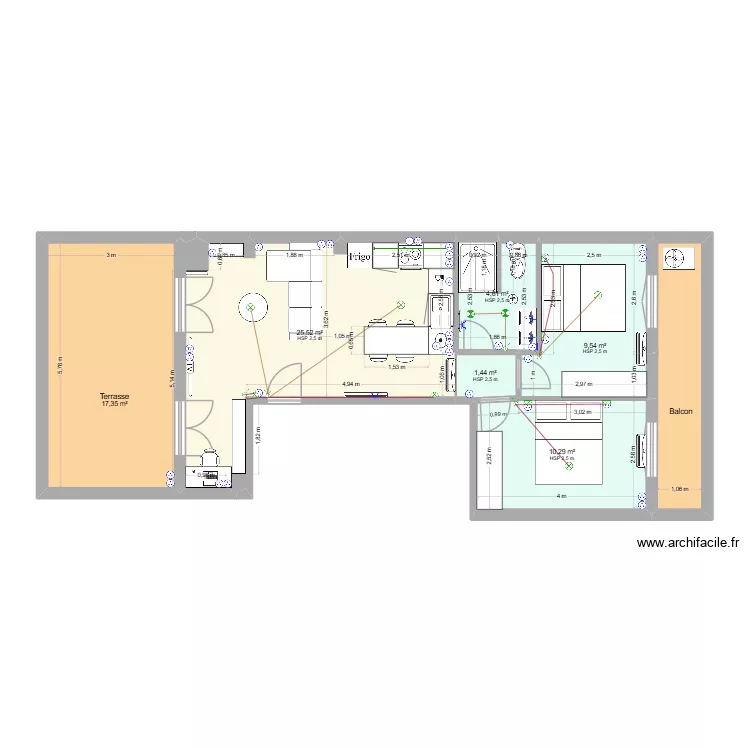 R5 PROJET - Version T3. Plan de 7 pièces et 75 m² R5 PROJET - Version T3. Plan de 7 pièces et 75 m²