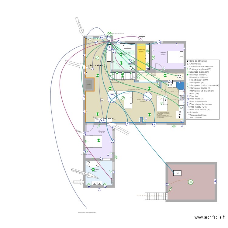 art'yss cenon V2.2 pieuvre secondaire. Plan de 10 pièces et 139 m2